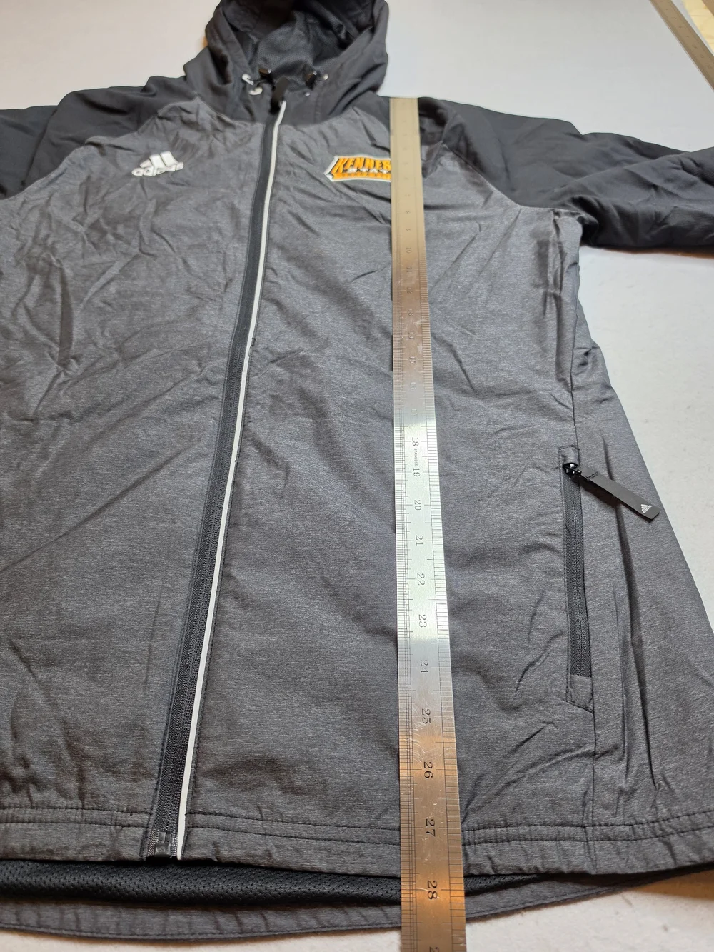 adidas Men's Black & Gray Kennesaw Hooded‎ Windbreaker